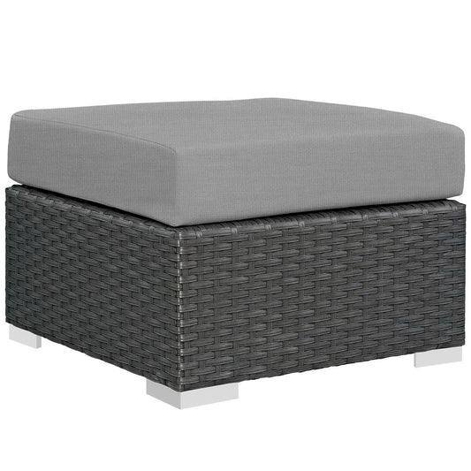 Sojourn Outdoor Patio Sunbrella Ottoman in Canvas Gray by Modway (1855)