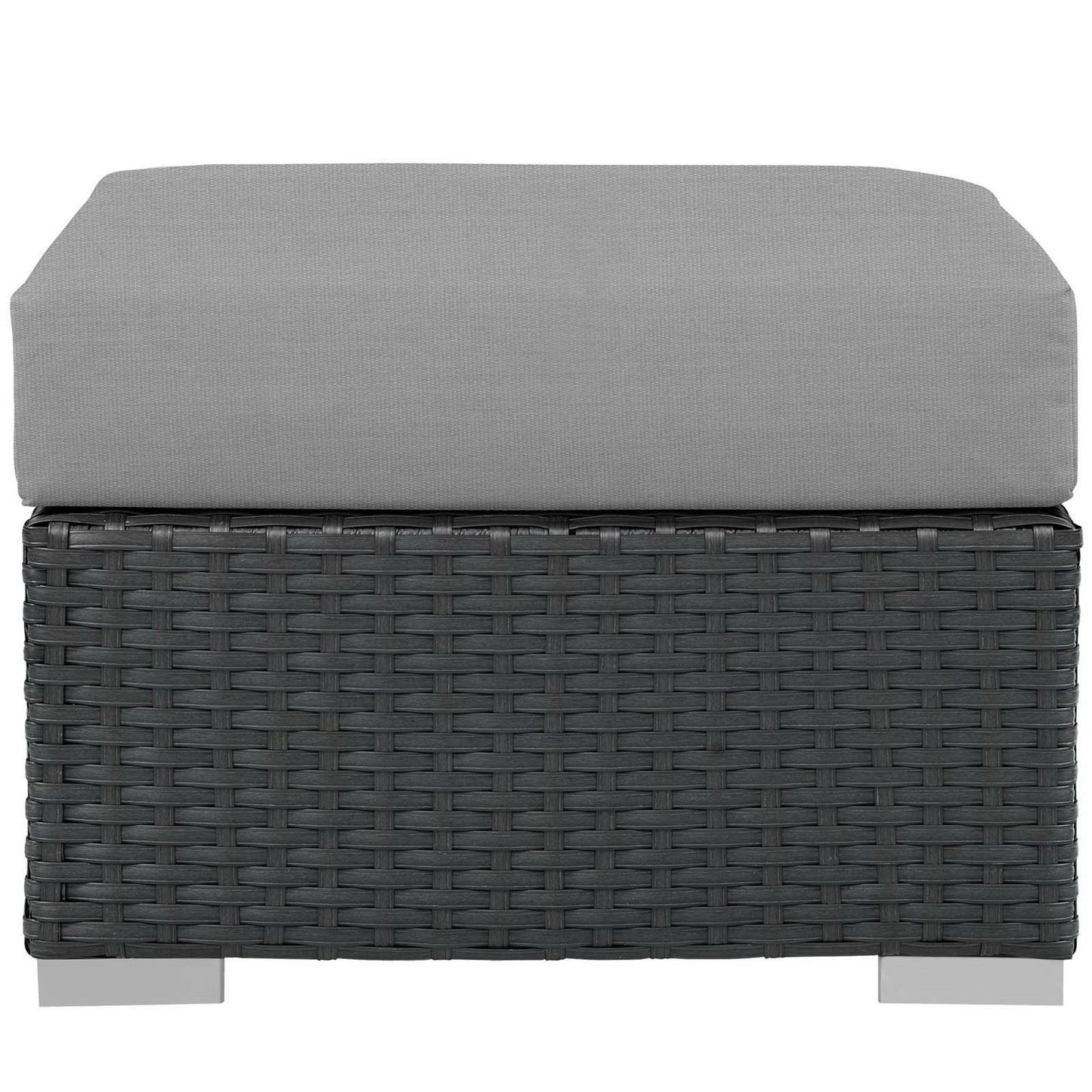 Sojourn Outdoor Patio Sunbrella Ottoman in Canvas Gray by Modway (1855)