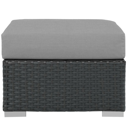 Sojourn Outdoor Patio Sunbrella Ottoman in Canvas Gray by Modway (1855)