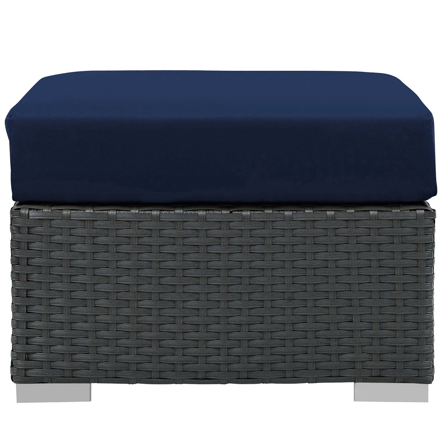 Sojourn Outdoor Patio Sunbrella Ottoman in Canvas Navy by Modway (1855)