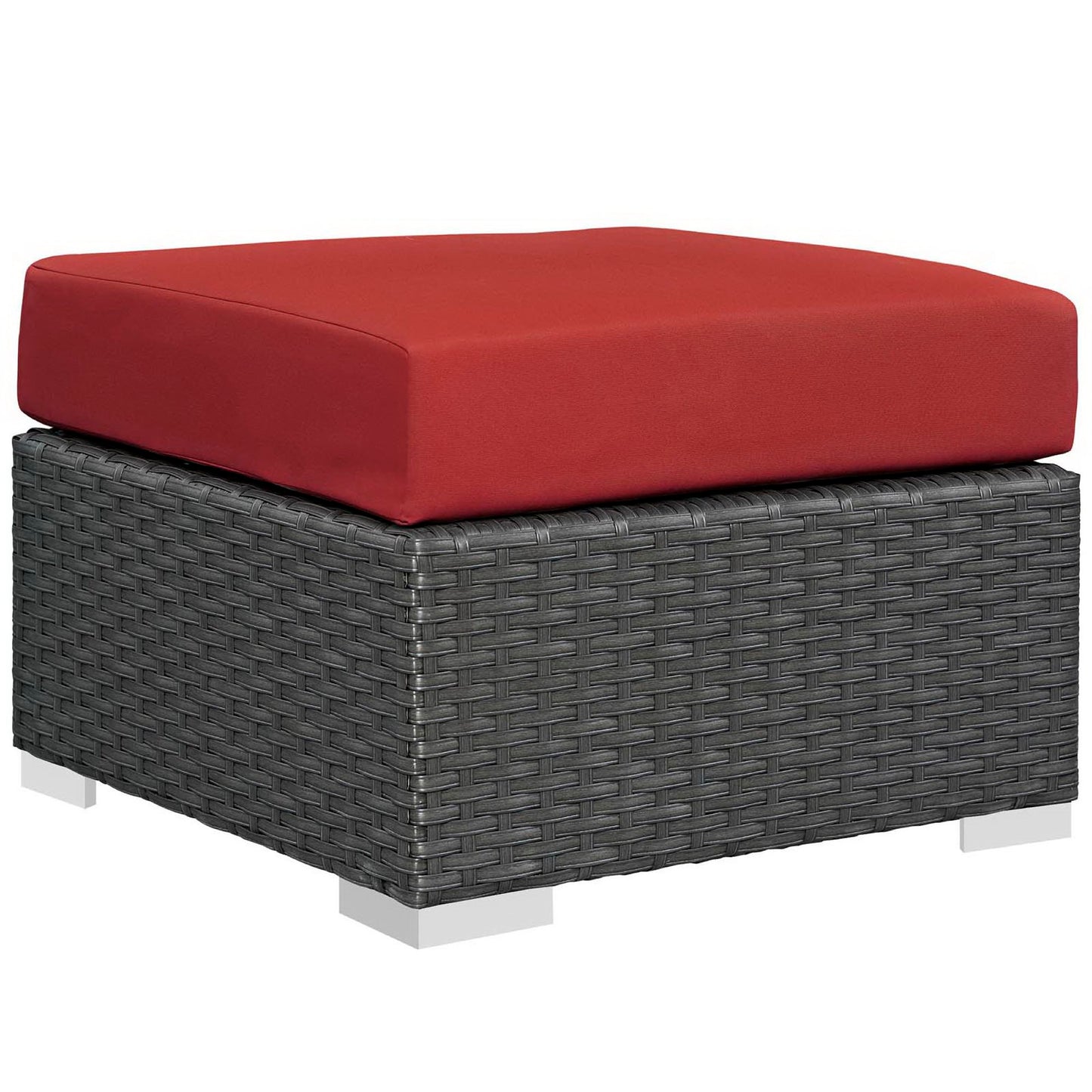 Sojourn Outdoor Patio Sunbrella Ottoman in Canvas Red by Modway (1855)