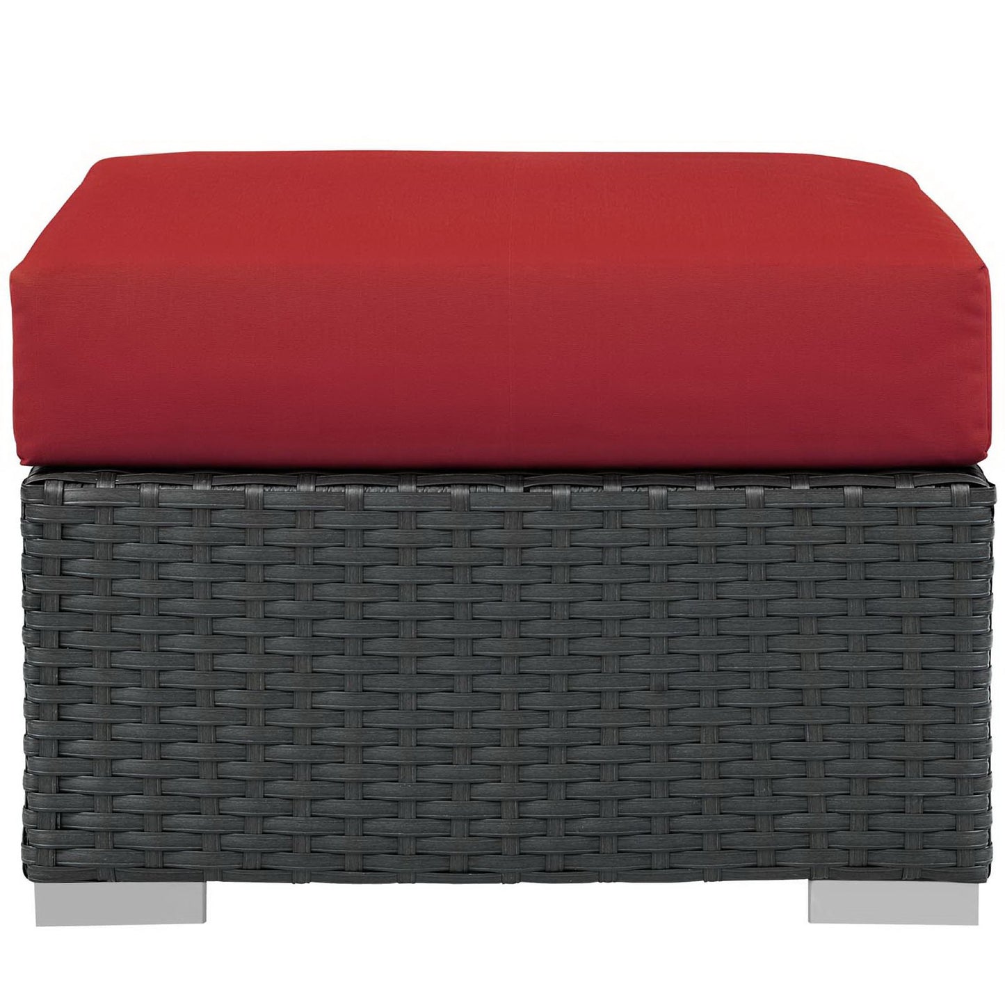 Sojourn Outdoor Patio Sunbrella Ottoman in Canvas Red by Modway (1855)