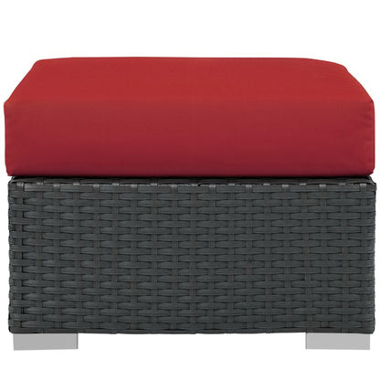Sojourn Outdoor Patio Sunbrella Ottoman in Canvas Red by Modway (1855)