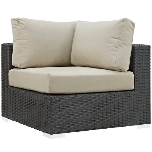 Sojourn Outdoor Patio Sunbrella Corner in Canvas Antique Beige by Modway (1856)