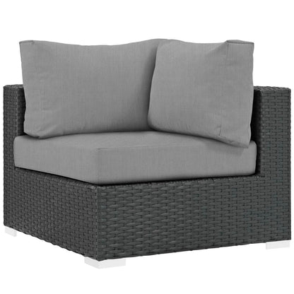 Sojourn Outdoor Patio Sunbrella Corner in Canvas Gray by Modway (1856)