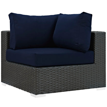 Sojourn Outdoor Patio Sunbrella Corner in Canvas Navy by Modway (1856)