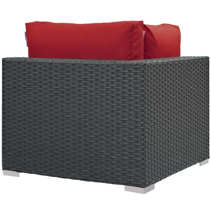 Sojourn Outdoor Patio Sunbrella Corner in Canvas Red by Modway (1856)