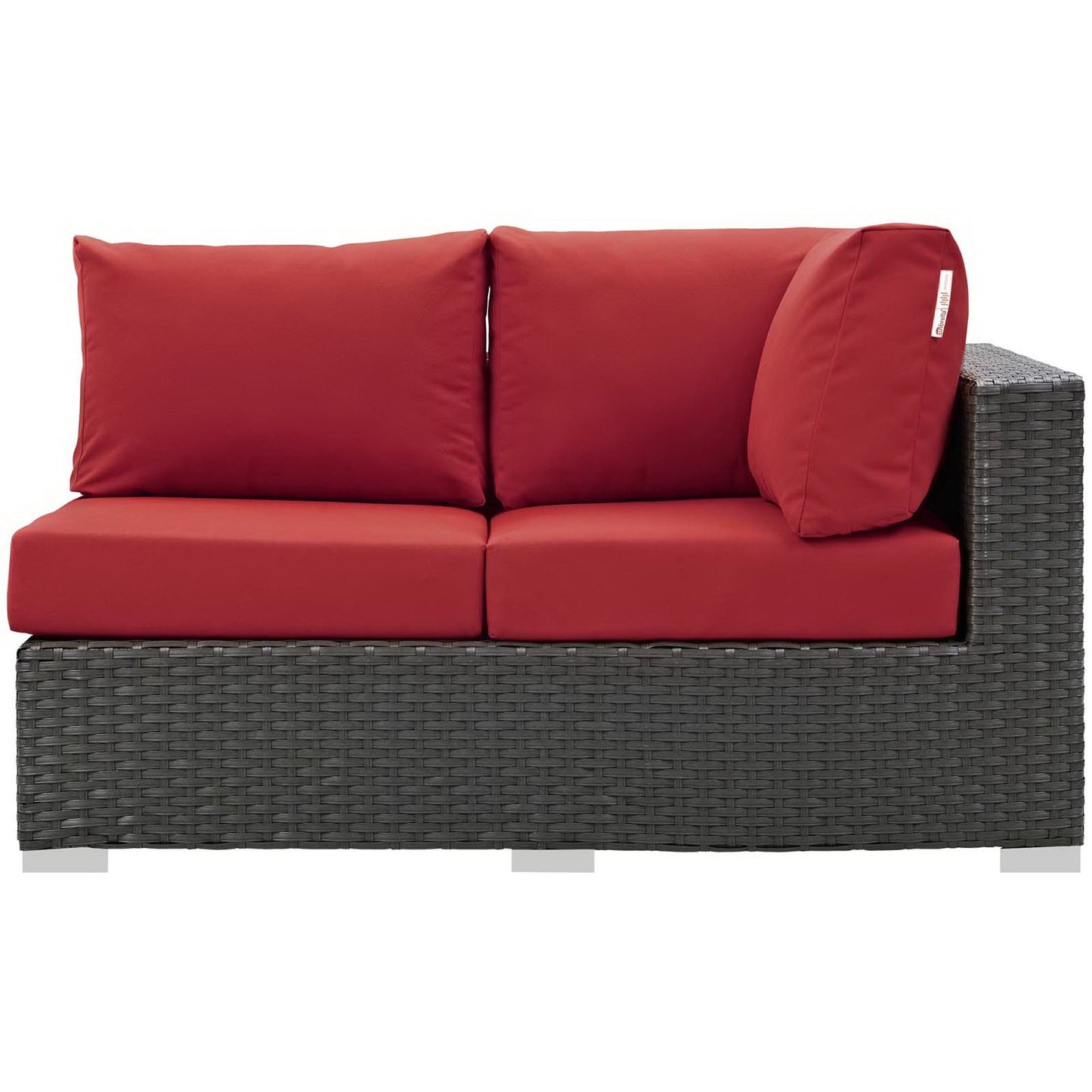 Sojourn Outdoor Patio Sunbrella Right Arm Loveseat in Canvas Red by Modway (1857)