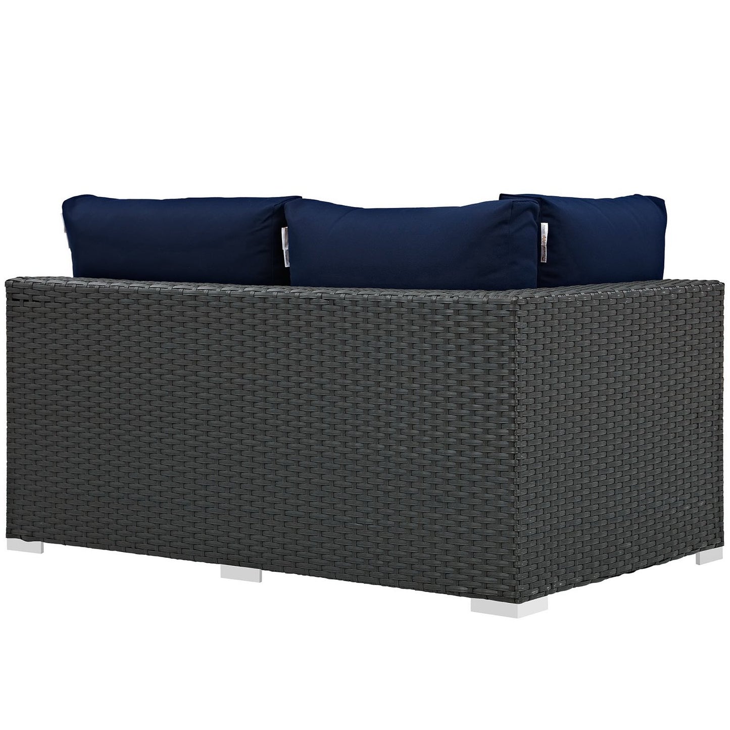 Sojourn Outdoor Patio Sunbrella Left Arm Loveseat in Canvas Navy by Modway (1858)