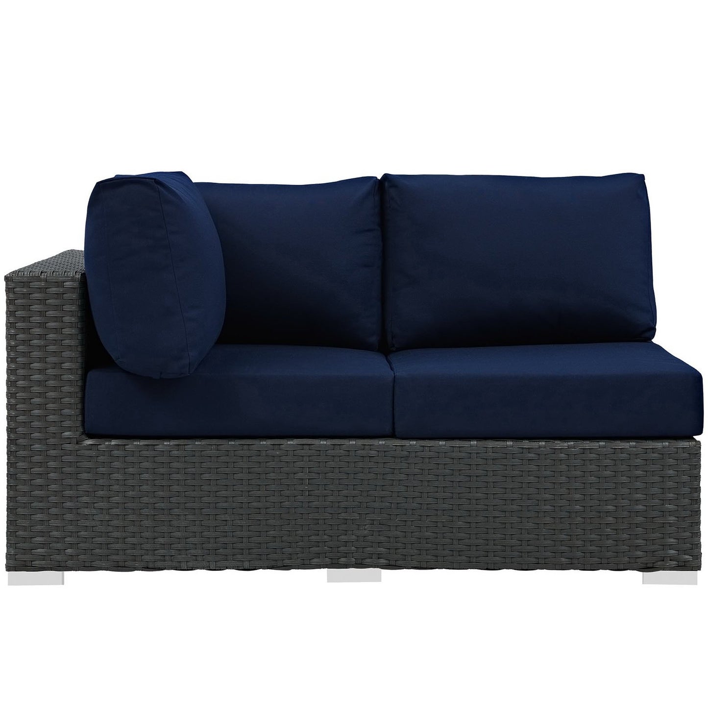 Sojourn Outdoor Patio Sunbrella Left Arm Loveseat in Canvas Navy by Modway (1858)