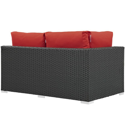 Sojourn Outdoor Patio Sunbrella Left Arm Loveseat in Canvas Red by Modway (1858)
