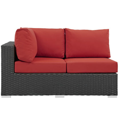 Sojourn Outdoor Patio Sunbrella Left Arm Loveseat in Canvas Red by Modway (1858)