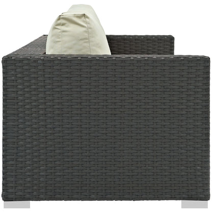 Sojourn Outdoor Patio Sunbrella Sofa in Canvas Antique Beige by Modway (1860)