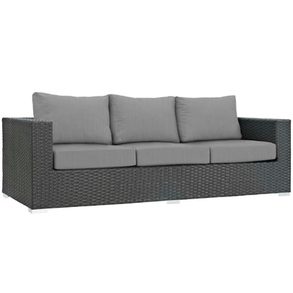 Sojourn Outdoor Patio Sunbrella Sofa in Canvas Gray by Modway (1860)