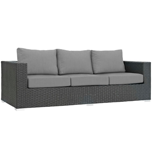 Sojourn Outdoor Patio Sunbrella Sofa in Canvas Gray by Modway (1860)