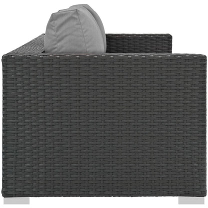 Sojourn Outdoor Patio Sunbrella Sofa in Canvas Gray by Modway (1860)