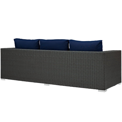 Sojourn Outdoor Patio Sunbrella Sofa in Canvas Navy by Modway (1860)