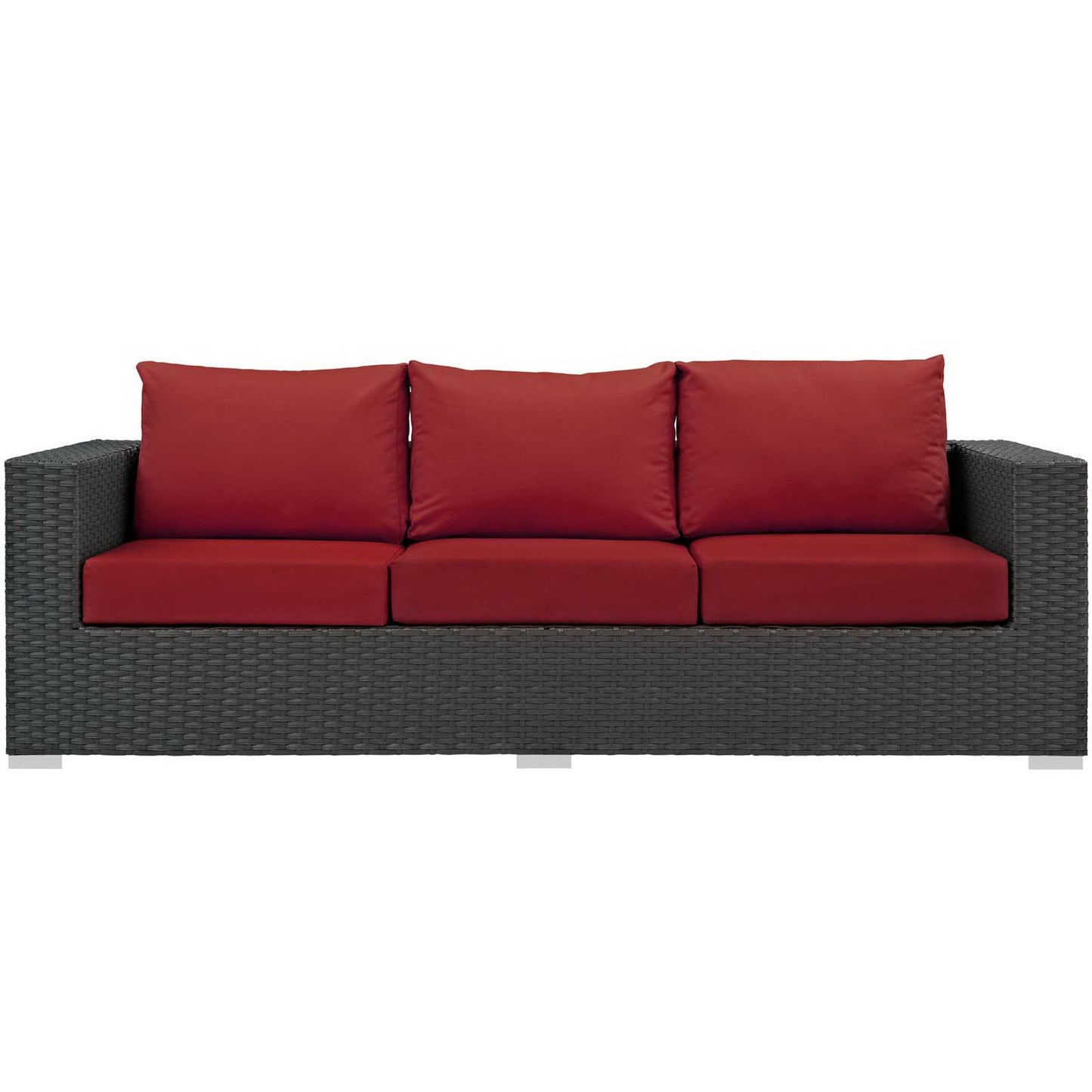Sojourn Outdoor Patio Sunbrella Sofa in Canvas Red by Modway (1860)