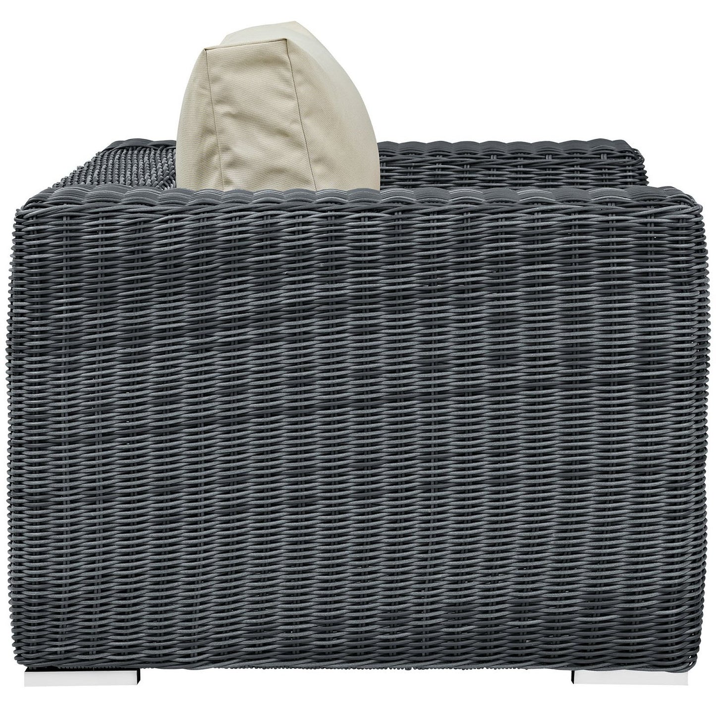 Summon Outdoor Patio Fabric Sunbrella Armchair in Canvas Antique Beige by Modway (1864)