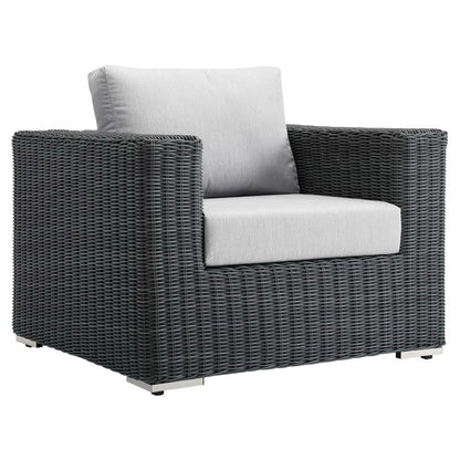 Summon Outdoor Patio Fabric Sunbrella Armchair in Canvas Gray by Modway (1864)