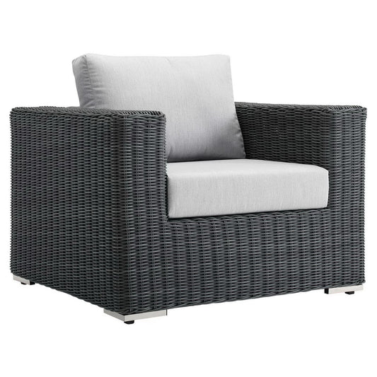 Summon Outdoor Patio Fabric Sunbrella Armchair in Canvas Gray by Modway (1864)