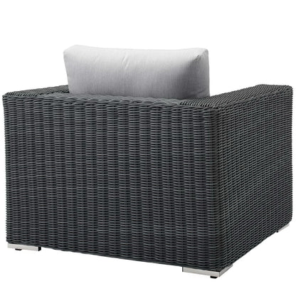 Summon Outdoor Patio Fabric Sunbrella Armchair in Canvas Gray by Modway (1864)