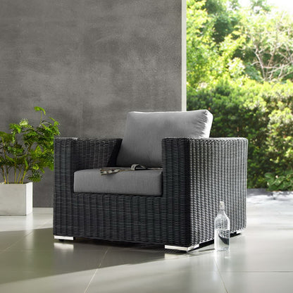 Summon Outdoor Patio Fabric Sunbrella Armchair in Canvas Gray by Modway (1864)