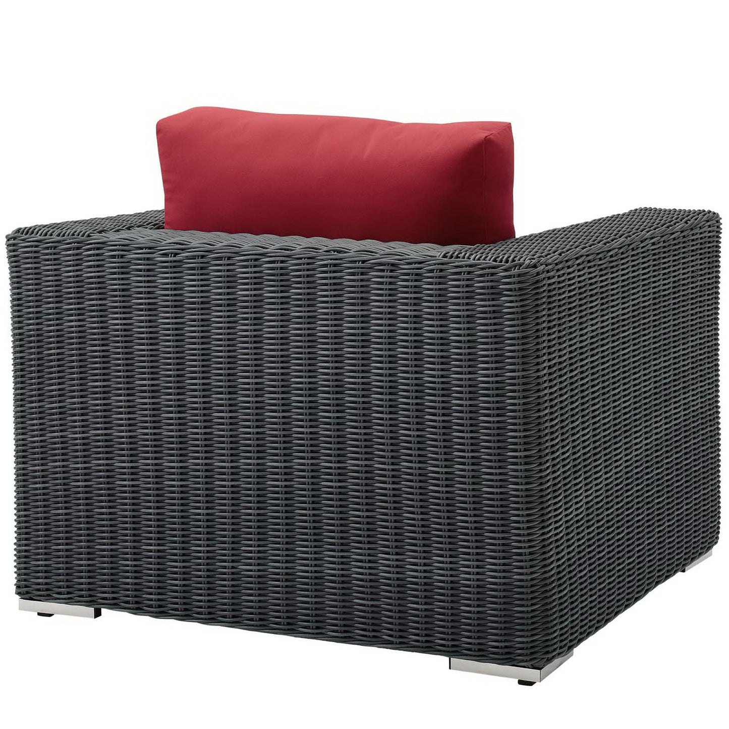 Summon Outdoor Patio Fabric Sunbrella Armchair in Canvas Red by Modway (1864)