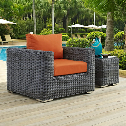 Summon Outdoor Patio Fabric Sunbrella Armchair in Canvas Tuscan by Modway (1864)