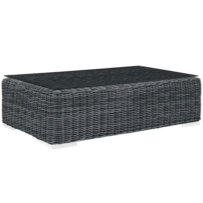 Summon Outdoor Patio Glass Top Coffee Table in Gray by Modway (1866)