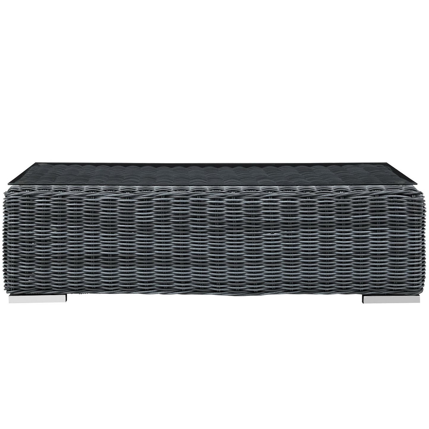 Summon Outdoor Patio Glass Top Coffee Table in Gray by Modway (1866)