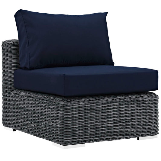 Summon Outdoor Patio Sunbrella Armless in Canvas Navy by Modway (1868)