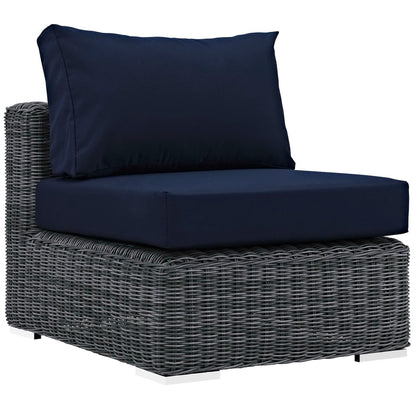 Summon Outdoor Patio Sunbrella Armless in Canvas Navy by Modway (1868)