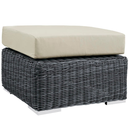 Summon Outdoor Patio Sunbrella Ottoman in Canvas Antique Beige by Modway (1869)