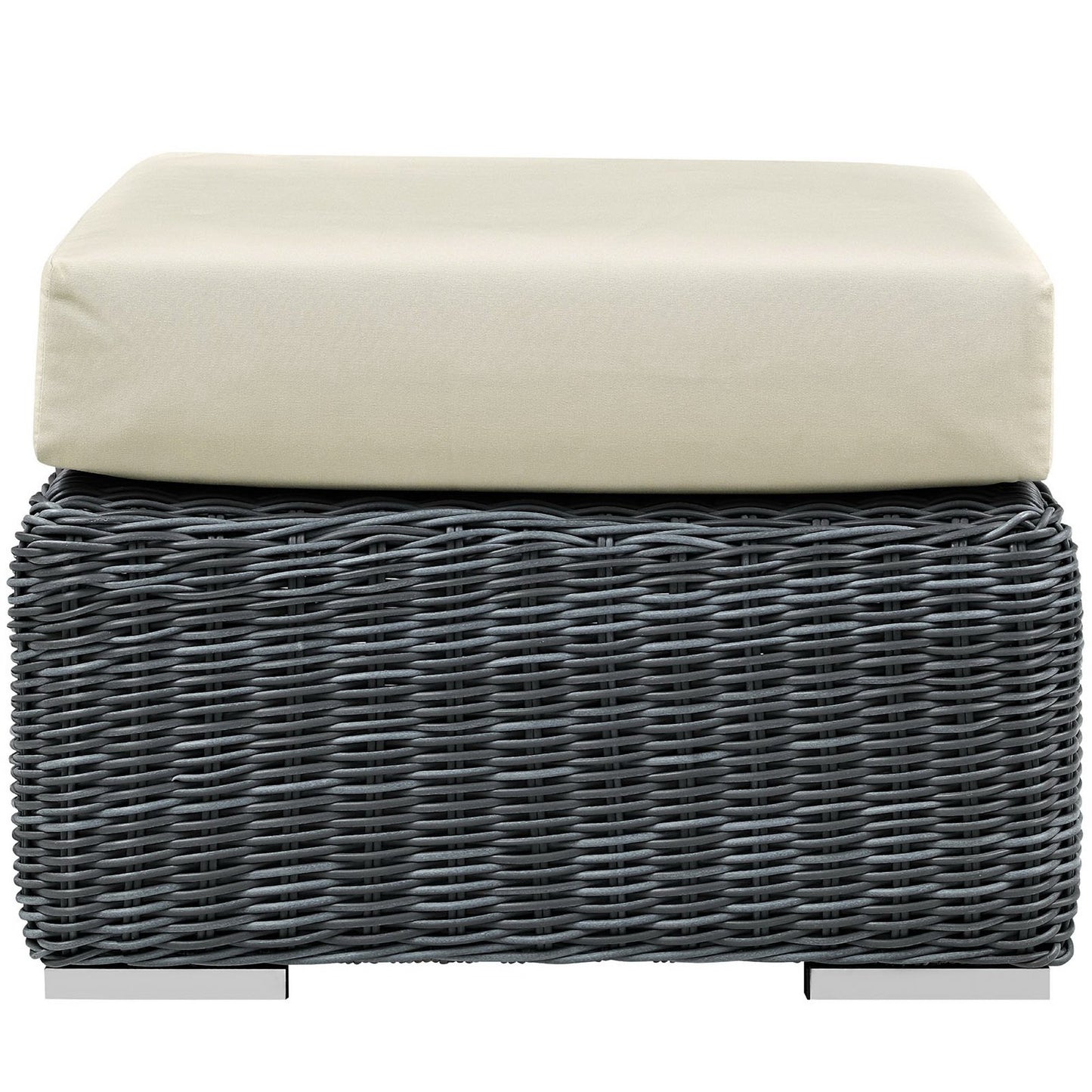 Summon Outdoor Patio Sunbrella Ottoman in Canvas Antique Beige by Modway (1869)