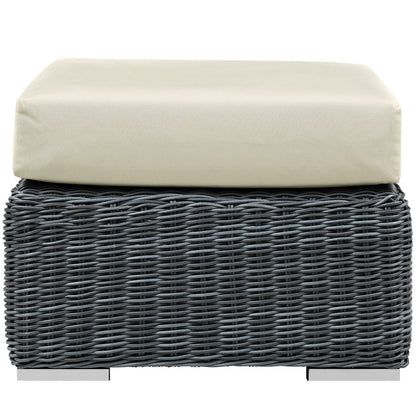 Summon Outdoor Patio Sunbrella Ottoman in Canvas Antique Beige by Modway (1869)