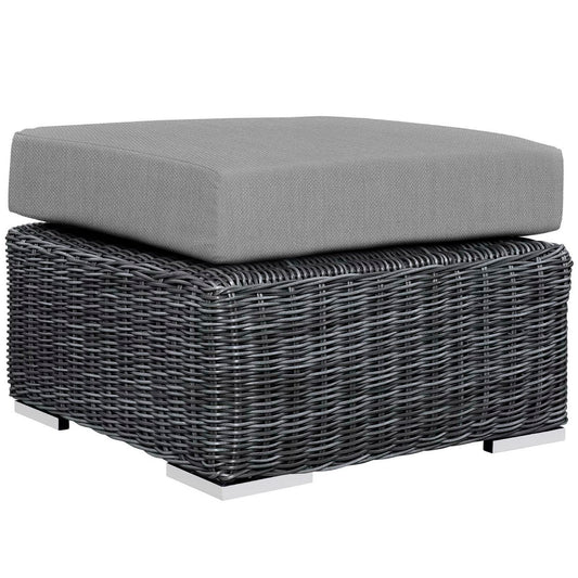 Summon Outdoor Patio Sunbrella Ottoman in Canvas Gray by Modway (1869)