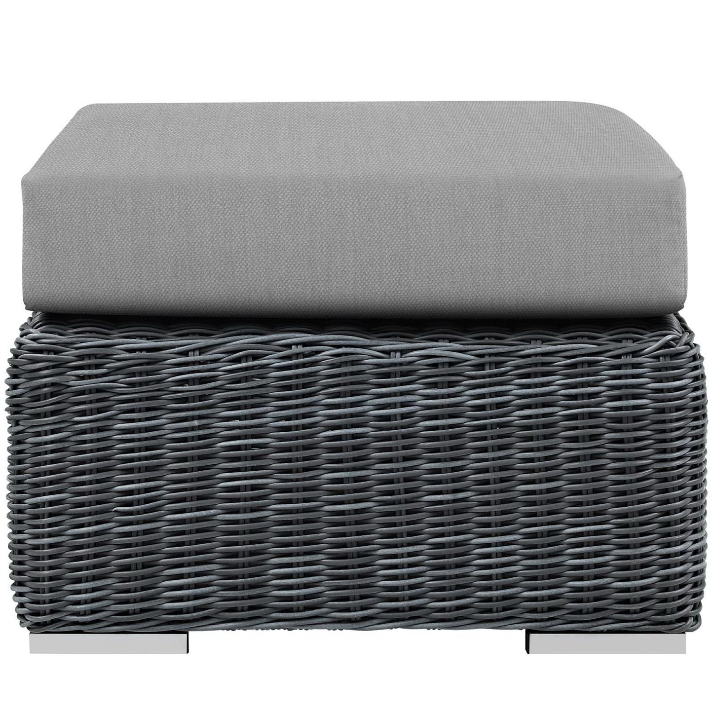 Summon Outdoor Patio Sunbrella Ottoman in Canvas Gray by Modway (1869)