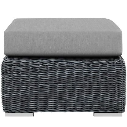 Summon Outdoor Patio Sunbrella Ottoman in Canvas Gray by Modway (1869)