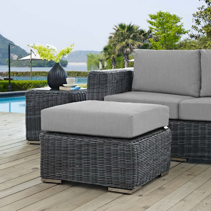 Summon Outdoor Patio Sunbrella Ottoman in Canvas Gray by Modway (1869)