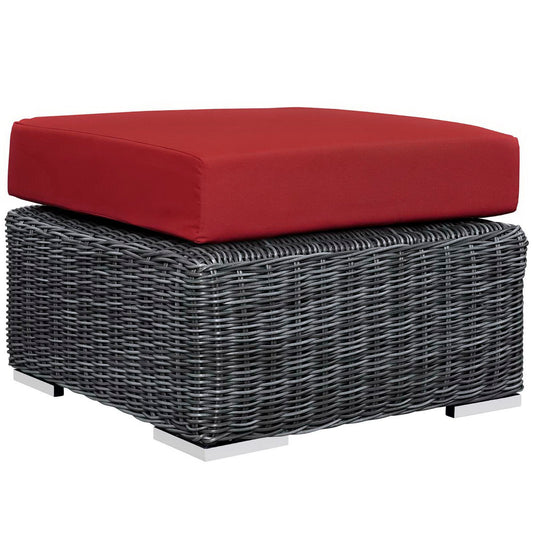 Summon Outdoor Patio Sunbrella Ottoman in Canvas Red by Modway (1869)
