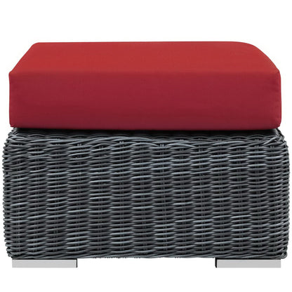 Summon Outdoor Patio Sunbrella Ottoman in Canvas Red by Modway (1869)