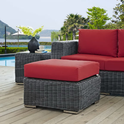 Summon Outdoor Patio Sunbrella Ottoman in Canvas Red by Modway (1869)