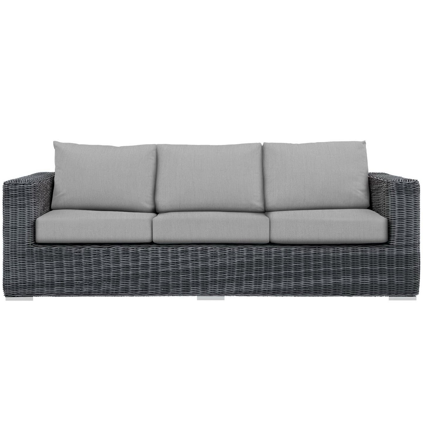 Summon Outdoor Patio Sunbrella Sofa in Canvas Gray by Modway (1874)