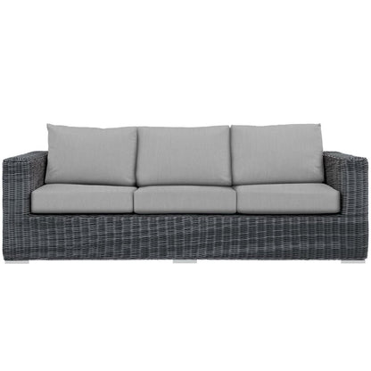Summon Outdoor Patio Sunbrella Sofa in Canvas Gray by Modway (1874)