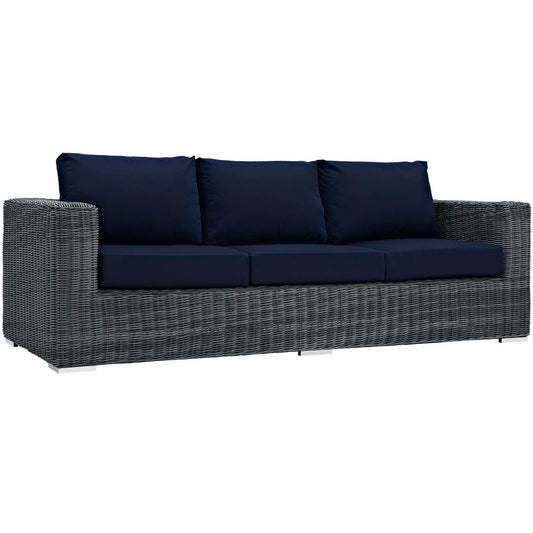 Summon Outdoor Patio Sunbrella Sofa in Canvas Navy by Modway (1874)