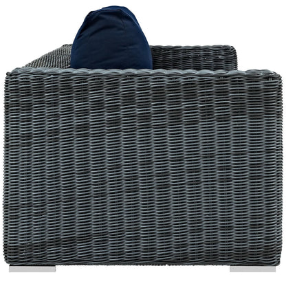 Summon Outdoor Patio Sunbrella Sofa in Canvas Navy by Modway (1874)