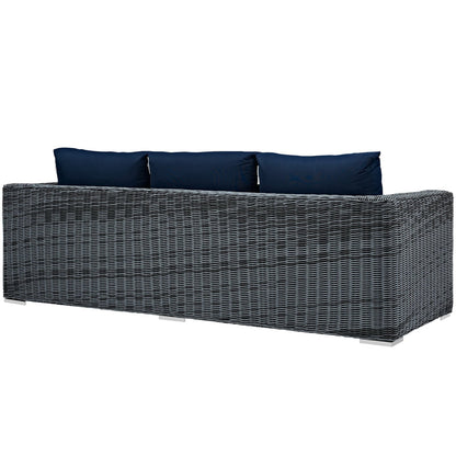 Summon Outdoor Patio Sunbrella Sofa in Canvas Navy by Modway (1874)