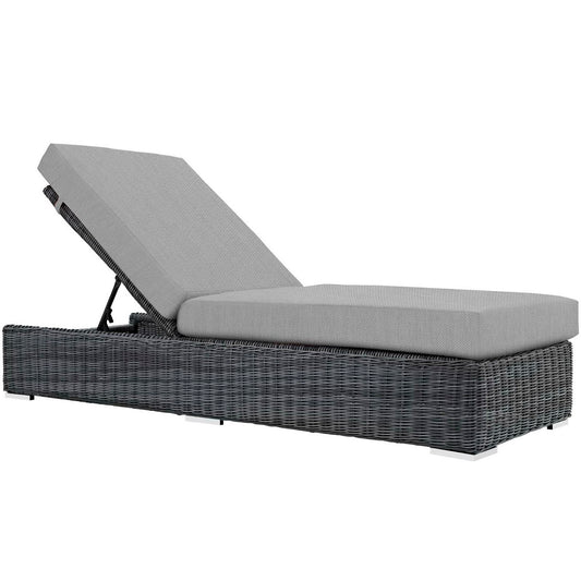 Summon Outdoor Patio Sunbrella Chaise Lounge in Canvas Gray by Modway (1876)