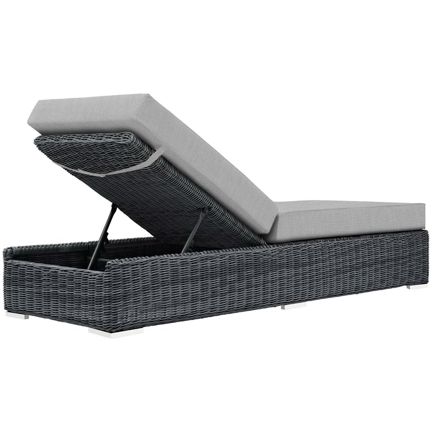 Summon Outdoor Patio Sunbrella Chaise Lounge in Canvas Gray by Modway (1876)
